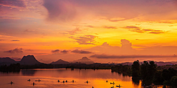 Sunset Glow over a Fishing Village (Bawu Music)