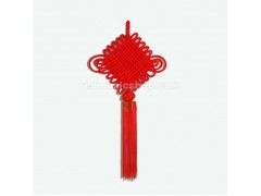 Chinese Knot, Red Flannel, Width 24 inch