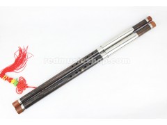 Professional Ebony Bawu Flute, Double Pipe