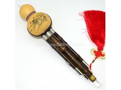 Professional Hulusi with Ceramic Mouthpiece, Aged Purple Bamboo, Plum Buckle, Detachable and Adjustable, E0119