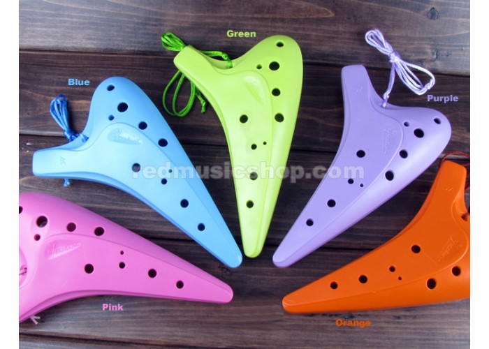 Fengya 12 Hole Alto C Plastic Ocarina 5 Colors Available Red