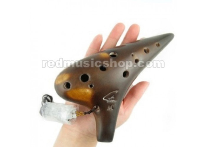 QLOUNI Fengya Twelve Hole Smoked Ocarina, 12 Hole Horse