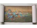 Traditional Chinese Painting Reproduction, A Thousand Miles of Rivers and Mountains, by Wang Ximeng, with Case