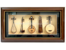 民乐组合相框，迷你古筝、琵琶、二胡、阮、月琴五件套模型