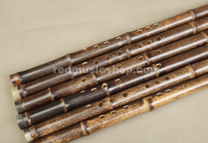 8 Hole Chinese Bamboo Flute Xiao Purple Bamboo With Chinese Knot And Bag 