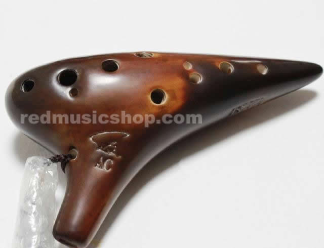 QLOUNI Fengya Twelve Hole Smoked Ocarina, 12 Hole Horse